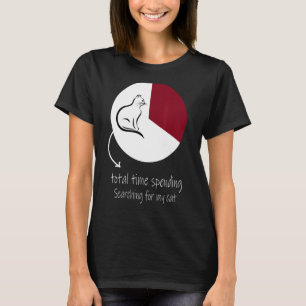 Camiseta Gráfico de pizza do tempo do gato Tempo total gast