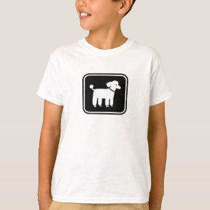 Camiseta Gráfico de Poodle (Branco no Preto)