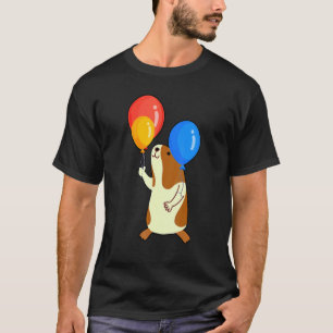 Camiseta Gráfico de Porco Balão Dono de Porquinho-da-índia