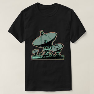 Camiseta Gráfico de Prato de Satélite Retro