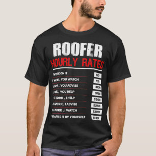 Camiseta Gráfico de Preços Horários do Roofer Frio Funny Co