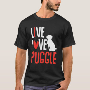 Camiseta Gráfico de Puggle para Mulheres Meninas Viva Ame P