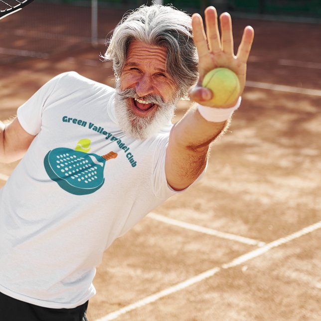 Camiseta Gráfico de Racket de Tênis de Padel com texto pers (Criador carregado)