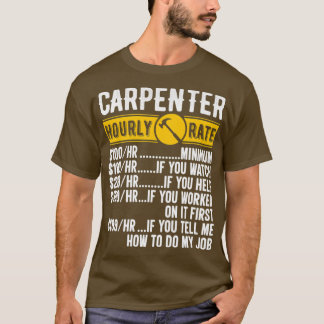 Camiseta Gráfico de Salário da Carpintaria de Taxa Horária 