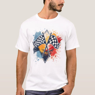 Camiseta Gráfico de Sinalizador de Corrida abstrato para T-