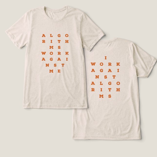 Camiseta Gráfico de Snellen de algoritmo (Design Frente e Verso)