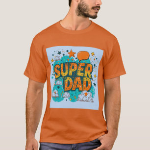 Camiseta Gráfico de Super Pai de Estilo de Cômica