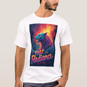 Camiseta Gráfico de Tigre "Raio em Radiância"