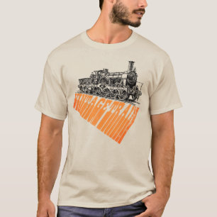 Camiseta Gráfico de Trem a Vapor Vintage