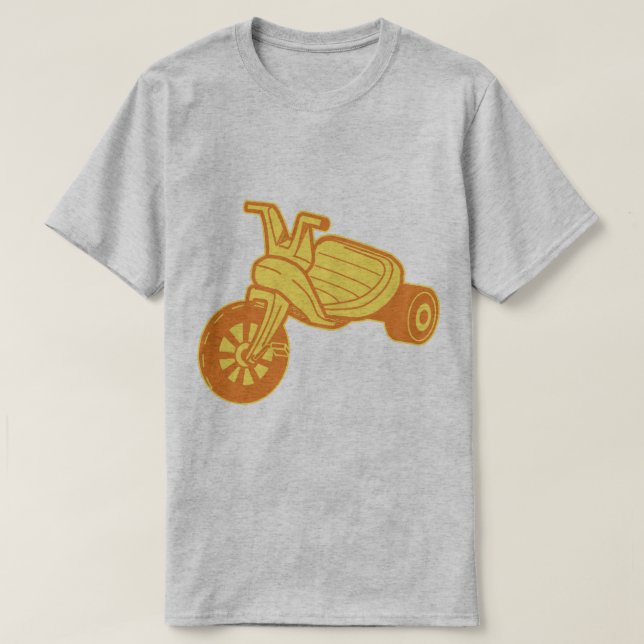 Camiseta Gráfico de Triciclo Plástico Laranja (Frente do Design)