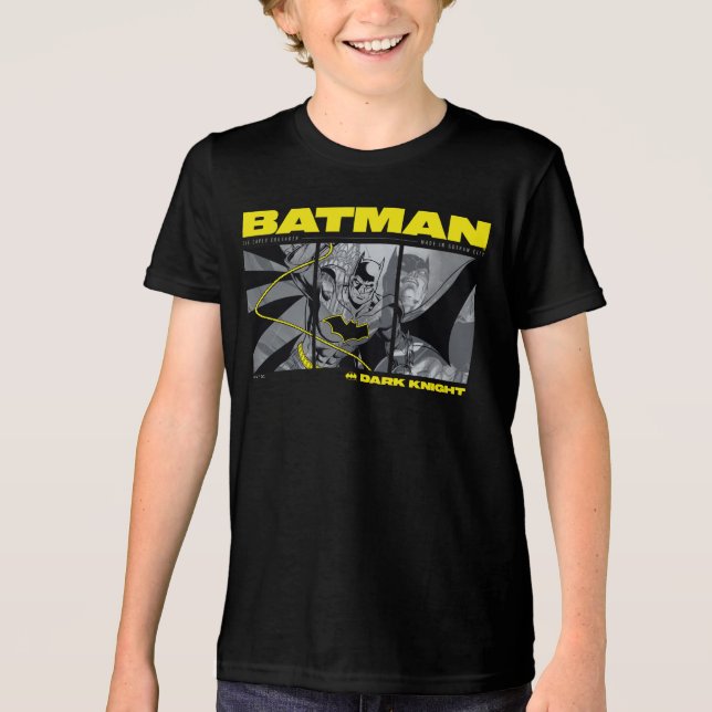 Camiseta Gráfico de tripla quadrícula Batman Comic (Frente)