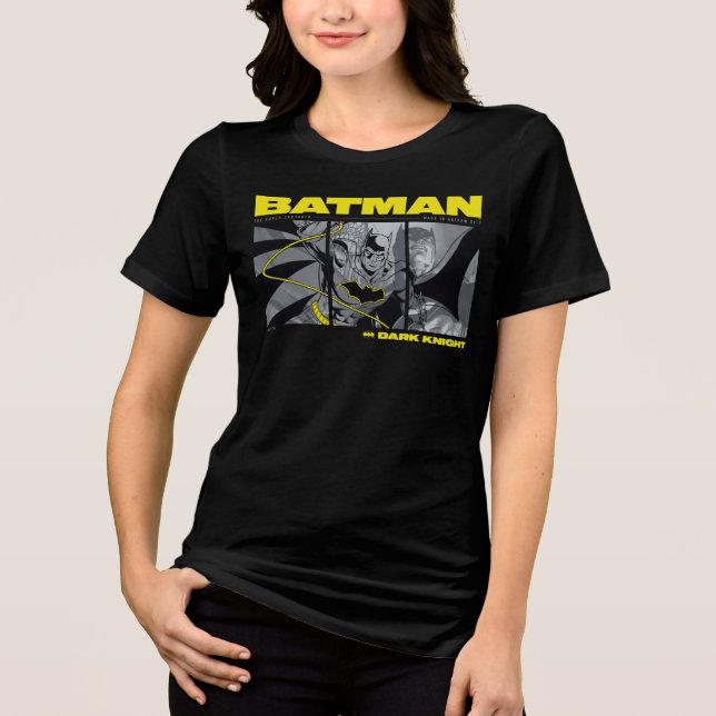 Camiseta Gráfico de tripla quadrícula Batman Comic (Frente)
