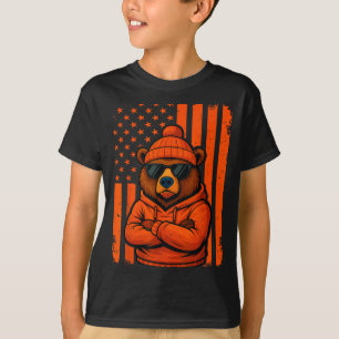 Camiseta Gráfico de Urso Vintage para Homens Mulheres Menin