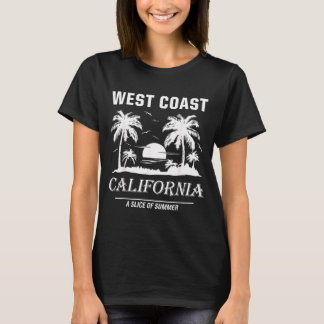 Camiseta Gráfico de Verão de Praia da Costa Oeste Vintage C