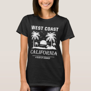 Camiseta Gráfico de verão de praia vintage da costa oeste d