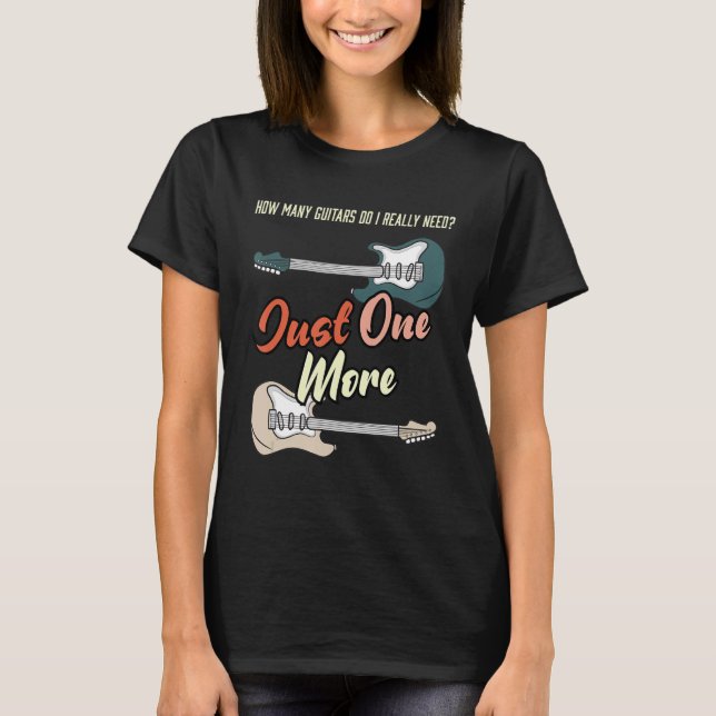 Camiseta Gráfico de Violão Elétrico e Guitarrista (Frente)