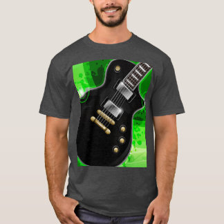 Camiseta Gráfico de Violão Preto