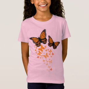 Camiseta Gráfico de Voo da Borboleta Monarca bonito