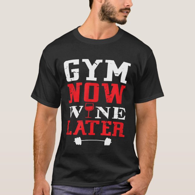 Camiseta Gráfico de Workout de Vinho de Giro Engraçado (Frente)