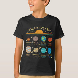 Camiseta Gràfico Divertido do Sistema Solar com Humor dos P