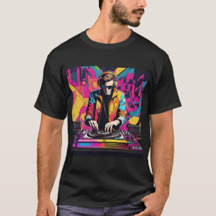Camiseta Gráfico DJ de Raves de Trança do Tecno Bass
