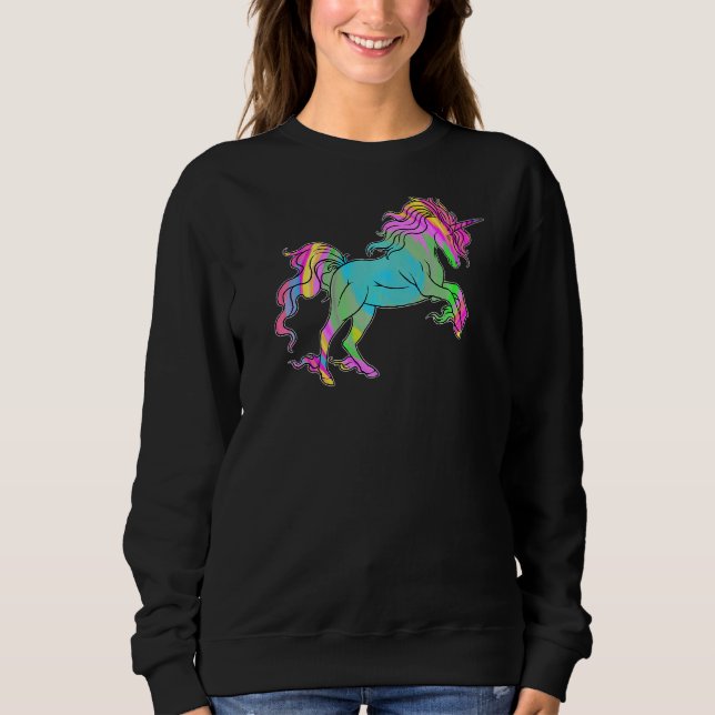 Camiseta Gráfico do Arco-Íris do Unicórnio Roxo (Frente)