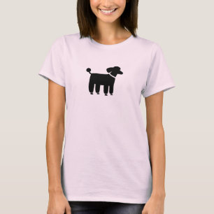 Camiseta Gráfico do Cão Poodle (Preto)