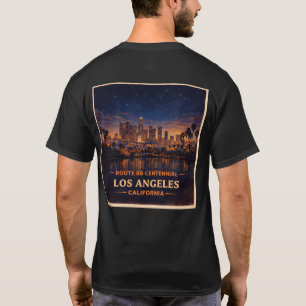 Camiseta Gráfico do Centenário da Rota 66 no Céu de LA
