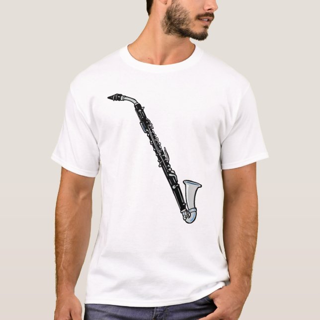 Camiseta Gráfico do clarinete baixo, apenas o clarinete (Frente)