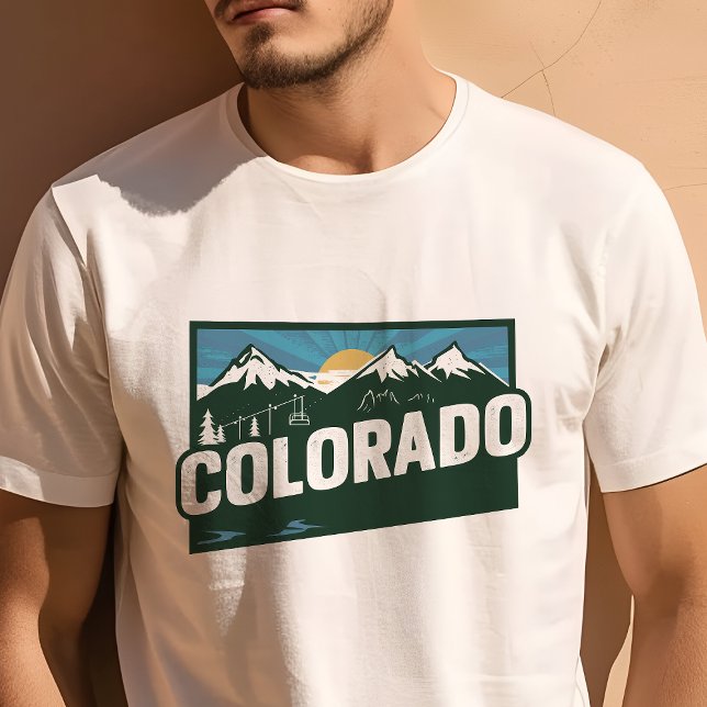Camiseta Gráfico do Colorado, Viagem Icônico Retro (Criador carregado)