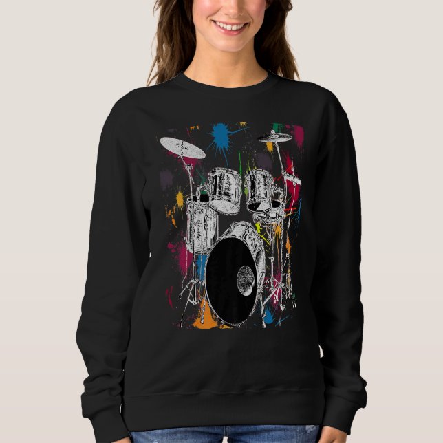 Camiseta Gráfico do Conjunto do Drummer Artístico (Frente)