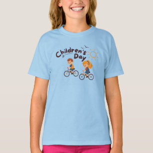 Camiseta Gráfico do Dia Mundial da Criança para Bicicleta d