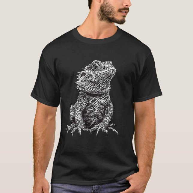 Camiseta Gráfico do Dragão Barbudo Fofo (Frente)