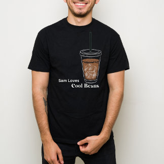 Camiseta Gráfico do esboço do café gelado do legal Beans