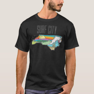 Camiseta Gráfico do Estado da Cidade do surf da Carolina do