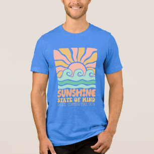 Camiseta Gráfico do estado de espírito da luz solar retrô-s