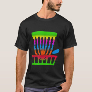 Camiseta Gráfico do Jogador de Golfe de Disco Colorido