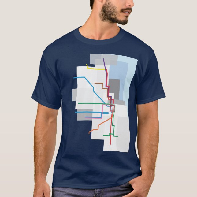 Camiseta Gráfico do mapa de trânsito de Chicago (Frente)
