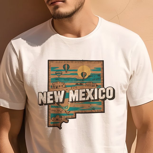 Camiseta Gráfico do Novo México - Viagem Icônico Retroativo (Criador carregado)