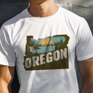 Camiseta Gráfico do Oregon Icônico Viagem Retroativo