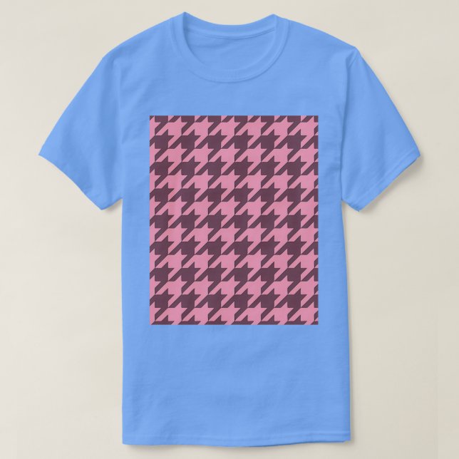 Camiseta Gráfico do padrão de Houndstooth Rosa Baker Miller (Frente do Design)