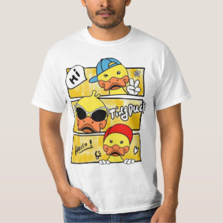 Camiseta Gráfico do Pato Kawaii Tidy