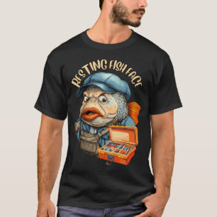 Camiseta Gráfico do Rosto do Peixe Descansando Engraçado Is