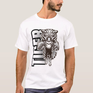 Camiseta Gráfico do Rugido do Tigre Feroz