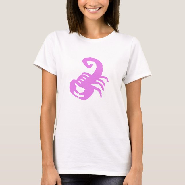 Camiseta Gráfico do Signo Escorpião Rosa – Orgulho de Escor (Frente)