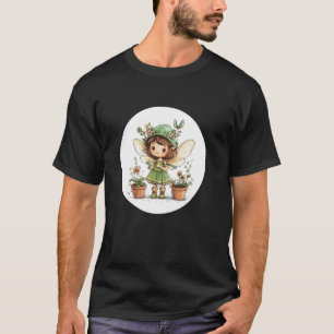 Camiseta Gráfico Encantador de Jardineira Fada para a Prima