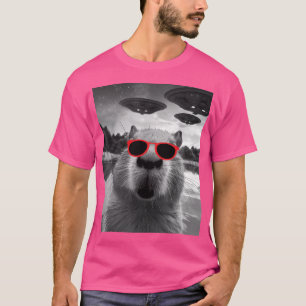 Camiseta Gráfico Engraçado Capybara Selfie Mulheres Homens