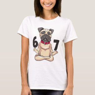 Camiseta Gráfico engraçado de 67 poses de ioga de pug com a