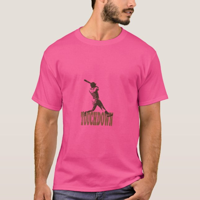Camiseta Gráfico Engraçado de Baseball com Touchdown (Frente)