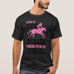 Camiseta Gráfico Engraçado De Cavalo Para Meninas E Meninos